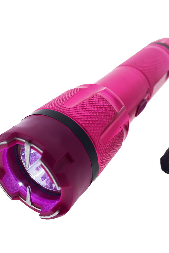 6.75" Pink Stun Gun Flashlight with Safety Switch | Guild Arms