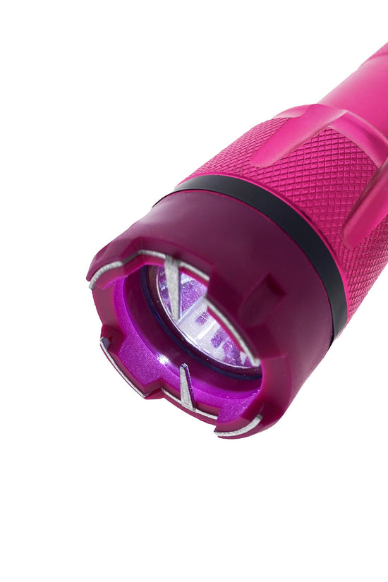 6.75" Pink Stun Gun Flashlight with Safety Switch | Guild Arms