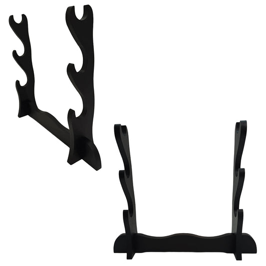 3-Piece Black Samurai Sword Table Stand
