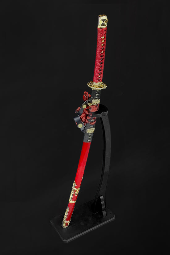 22" Shotgun & Samurai Sword Display Stand Premium Wooden Weapon Stand