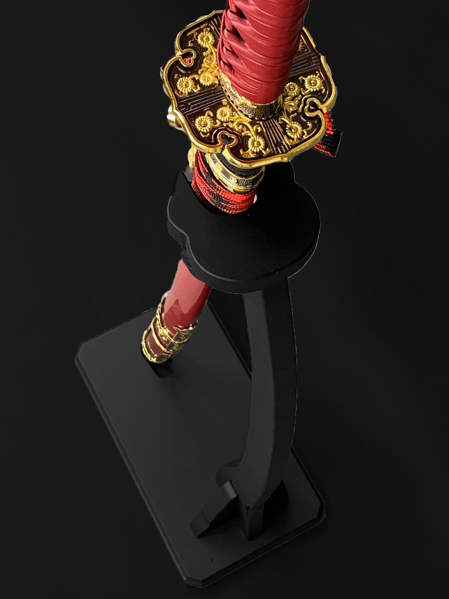 22" Shotgun & Samurai Sword Display Stand Premium Wooden Weapon Stand