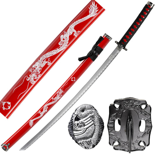 Red Dragon 39.5-Inch Samurai Sword with Stand | SA123BD-DGS