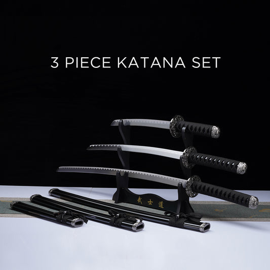3Pcs Samurai sword set, Plastic scabbard