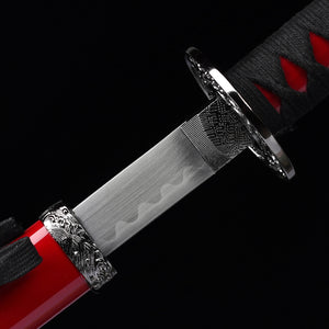 3 PCS Samurai Sword Set - Red Katana , Wakizashi and Tanto Set