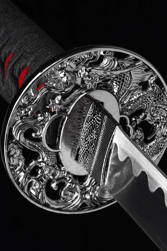 3 PCS Samurai Sword Set - Red Katana , Wakizashi and Tanto Set