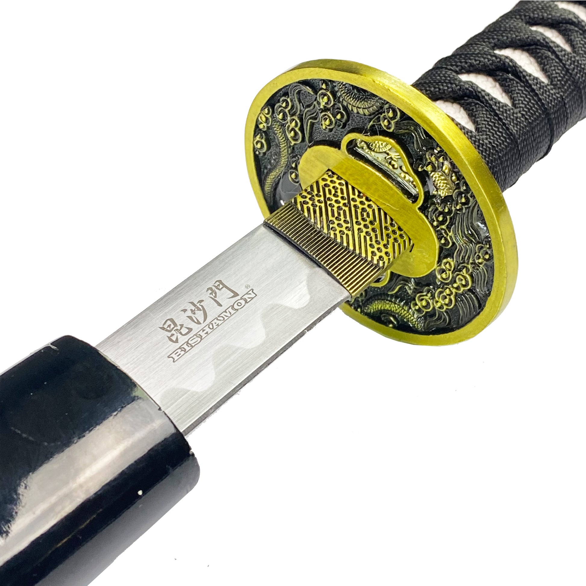 42 1/2" Samurai sword black dragon scabbard w/stand