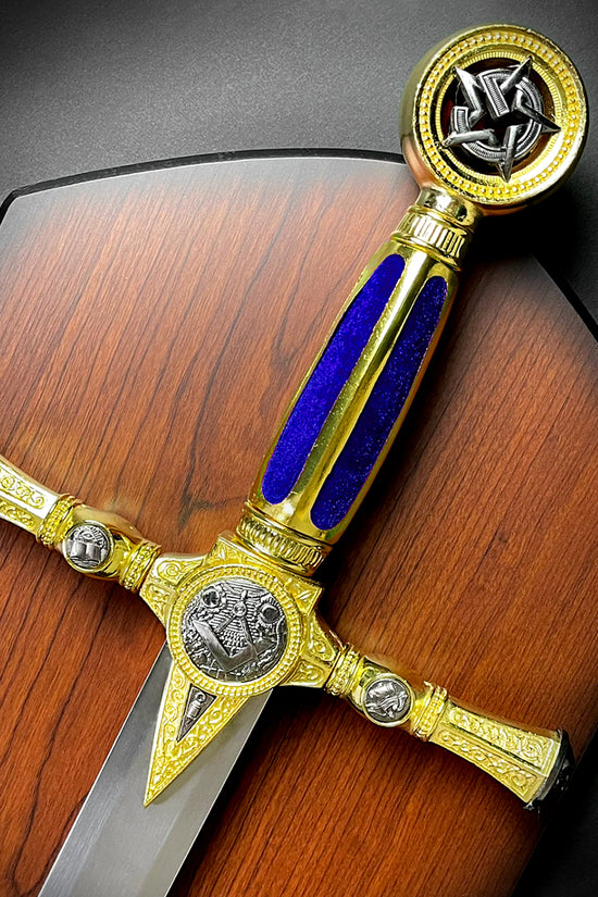 Blue Masonic Blue Sword with Plaque