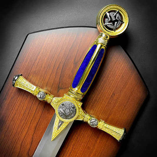 Blue Masonic Blue Sword with Plaque