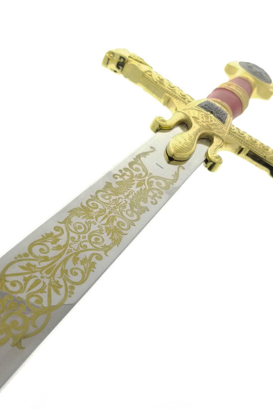 Decorative Red King Solomon Medieval Sword