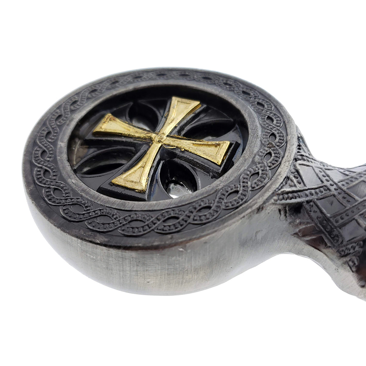 47" Knights of Templar Sword w/ gold medallion & wood plaque