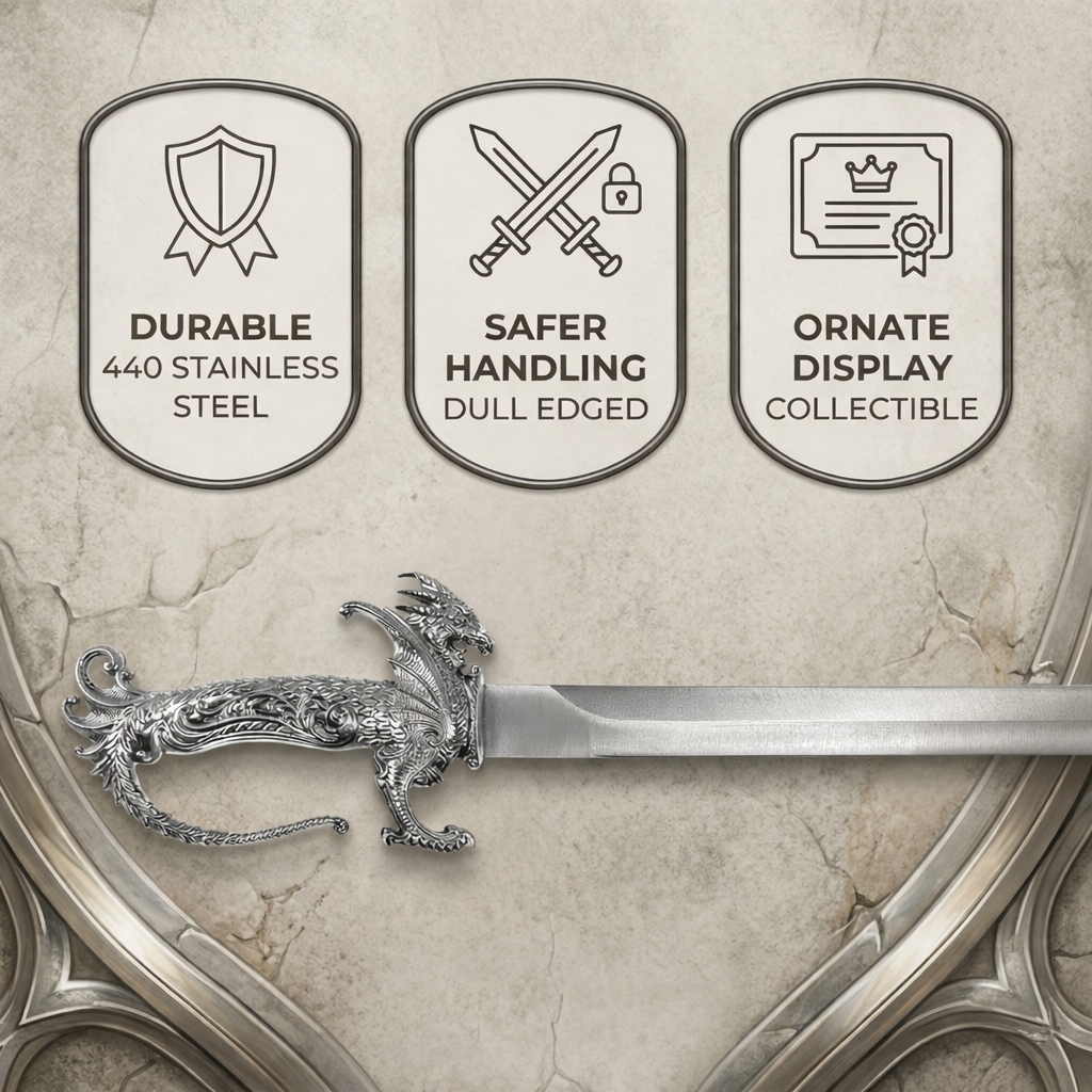 36.75" Silver Dragon Sword