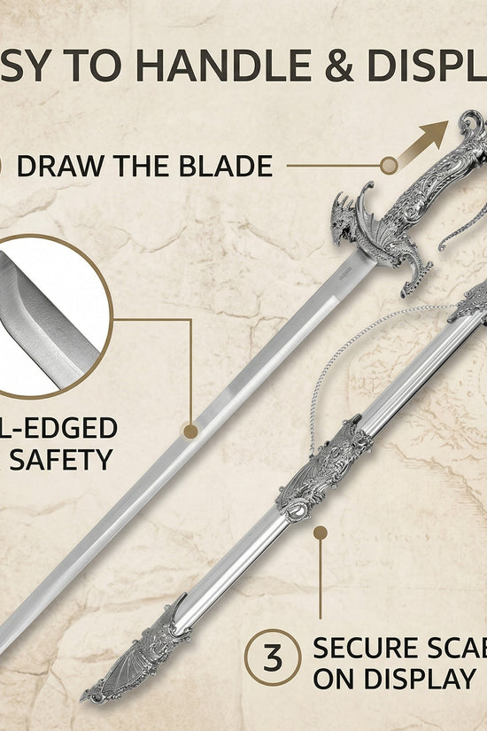 36.75" Silver Dragon Sword