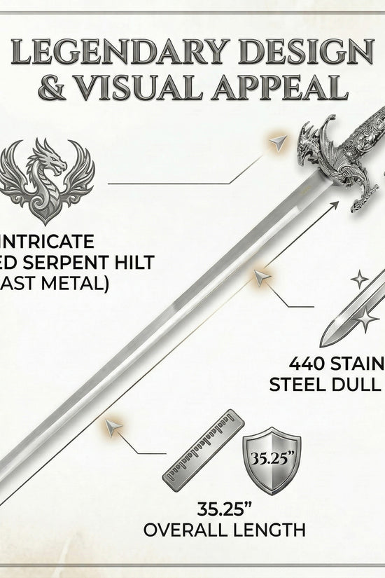 36.75" Silver Dragon Sword