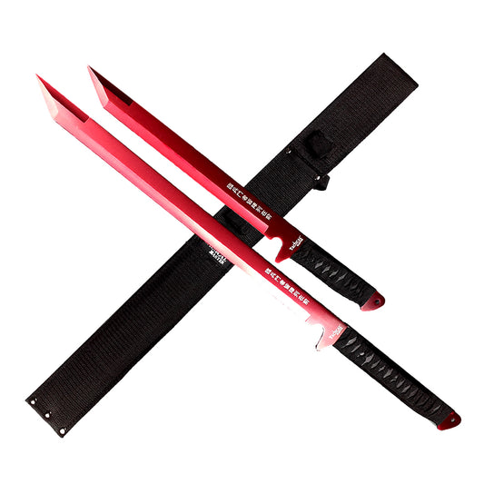 2 PCs Red Machete Set