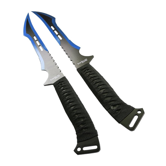 Tactical Master 27" Twin Tactical Machete Set (Blue)