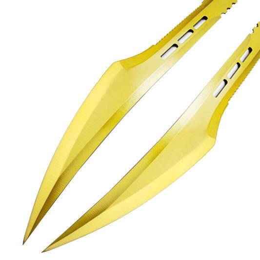 Tactical Master 27" Twin Tactical Machete Set (Gold)