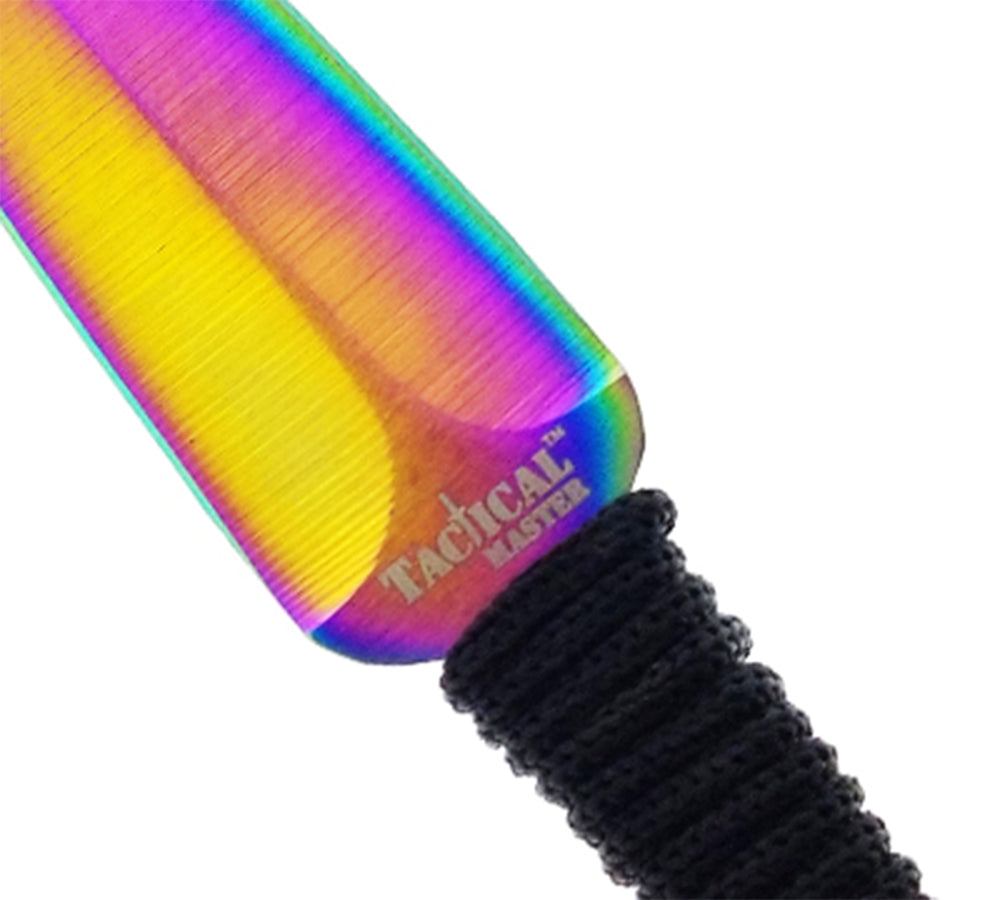 Tactical Master 27" Rainbow Machete Tanto Blade with 2 pcs 6" Throwing Knife