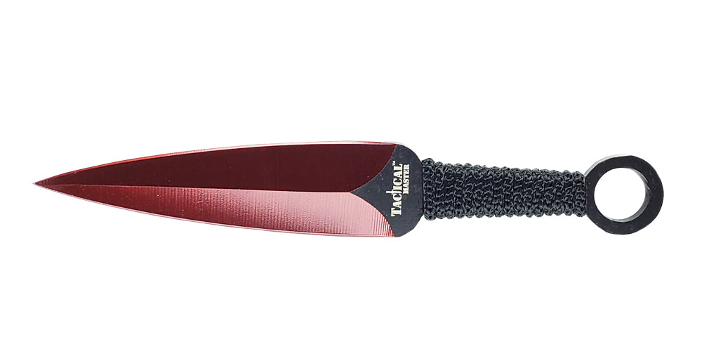 Tactical Master 27" Tactical Master Red Machete With 6" Throwing Knives