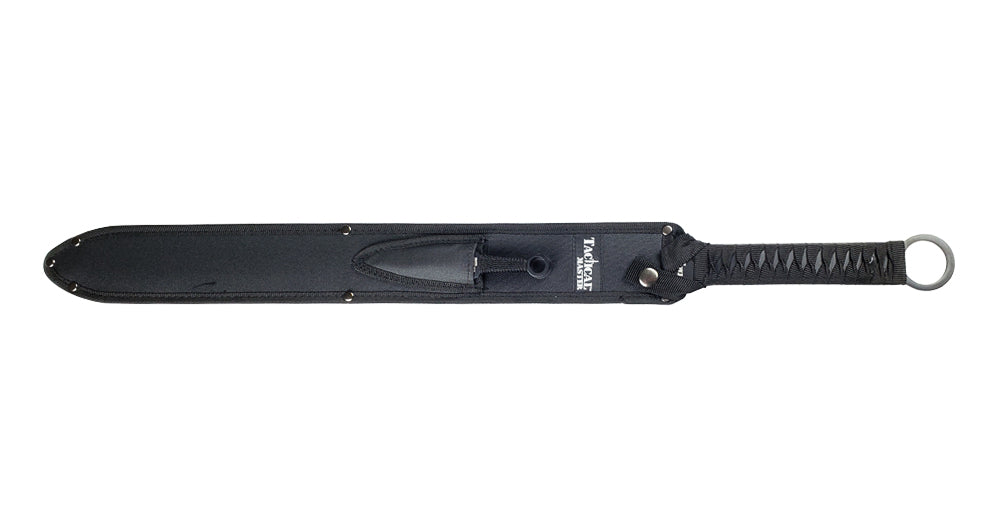 Tactical Master 27" Tactical Master Red Machete With 6" Throwing Knives