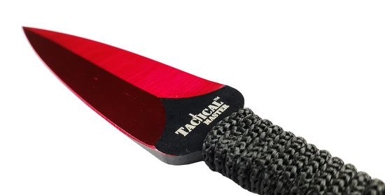 Tactical Master 27" Tactical Master Red Machete With 6" Throwing Knives