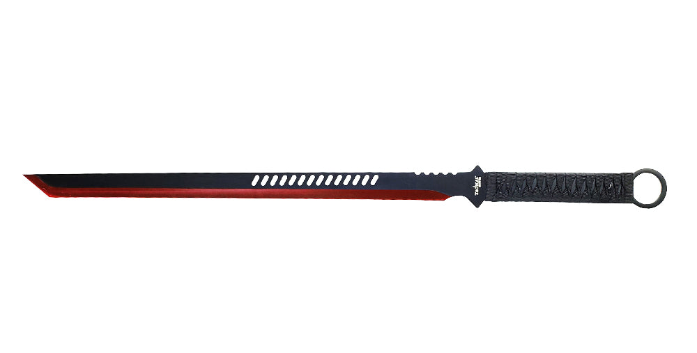 Tactical Master 27" Tactical Master Red Machete With 6" Throwing Knives