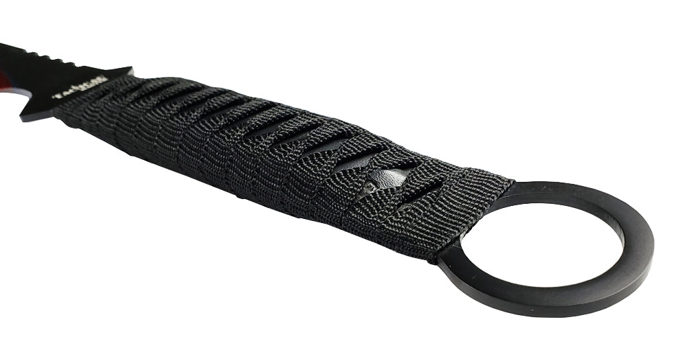 Tactical Master 27" Tactical Master Red Machete With 6" Throwing Knives
