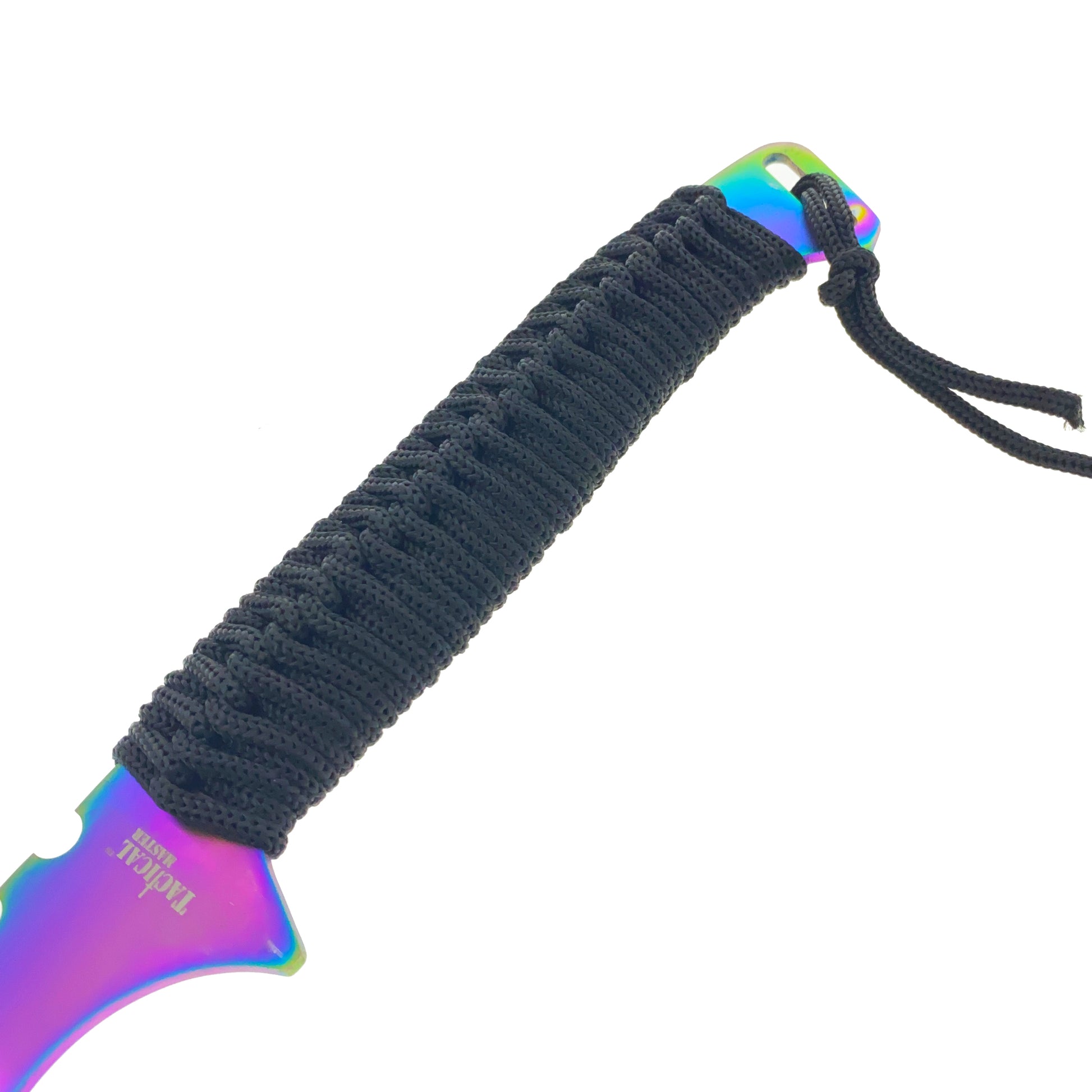 28" Rainbow Machete w 3 Throwing Knives