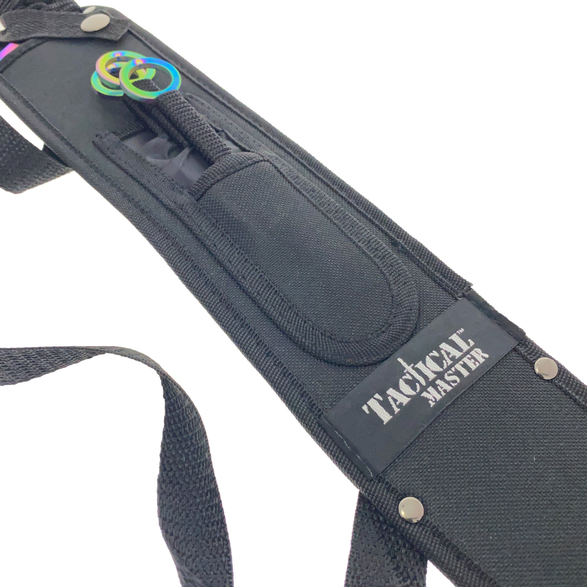 28" Rainbow Machete w 3 Throwing Knives