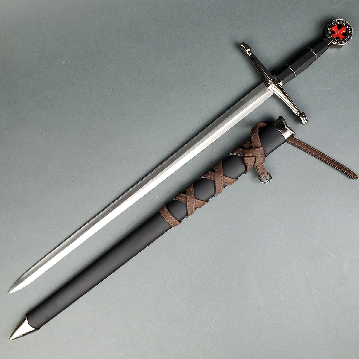 23 1/4" Templar Sword Black Scabbard