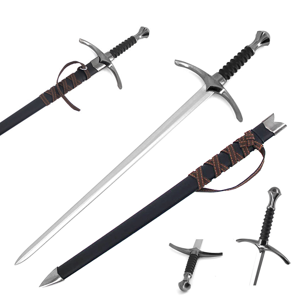 One Hand Medieval Sword - 24.25" , 420 Steel Blade
