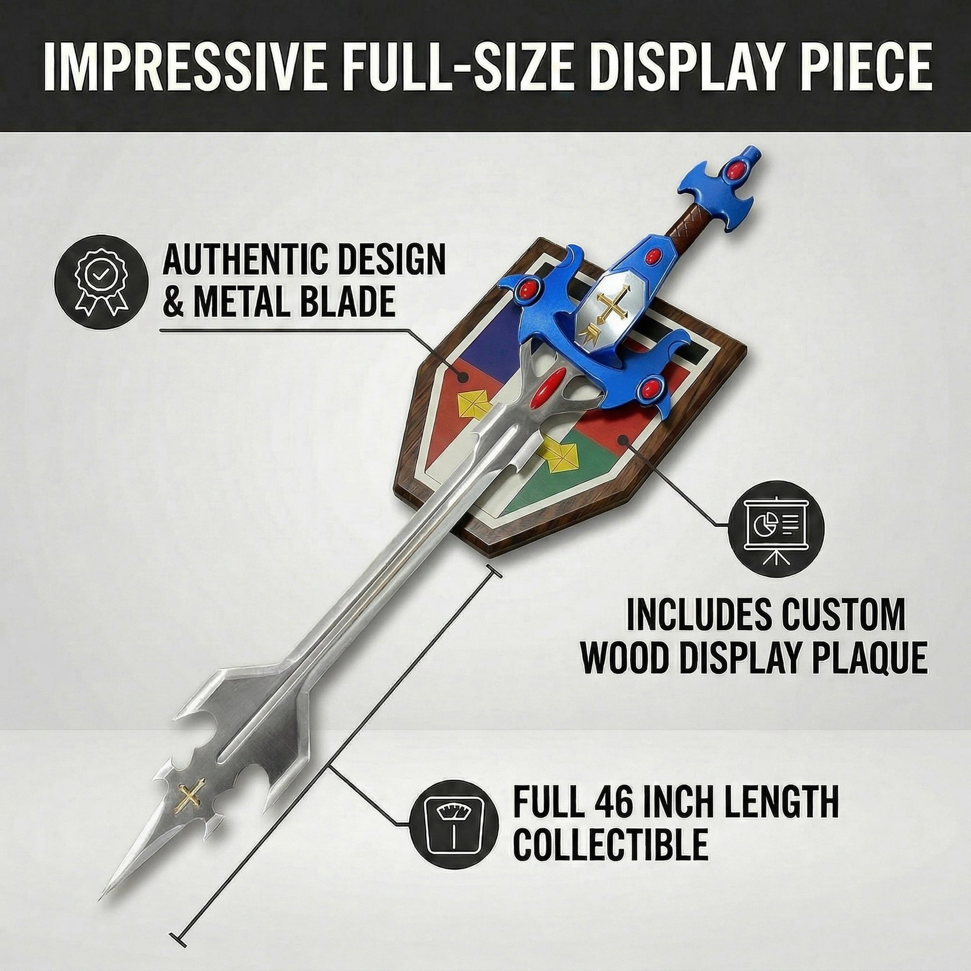 47" Metal Fantasy Sword w/ plaque