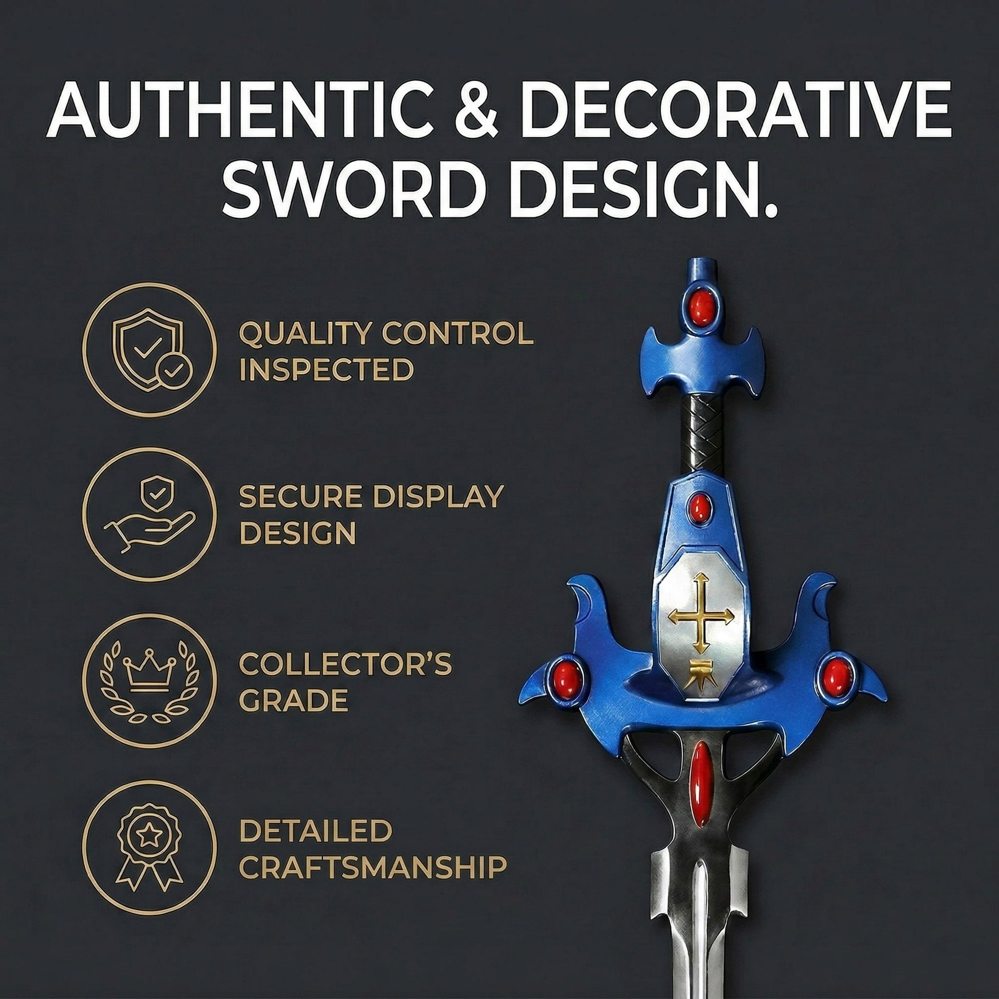 47" Metal Fantasy Sword w/ plaque