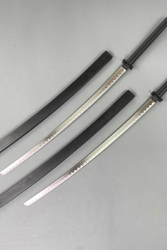 40" Double Sword with Leather Back Frog