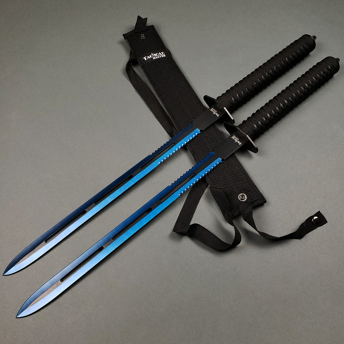 Tactical Master 25" Blue Twin Tactical swords (2 sword set)