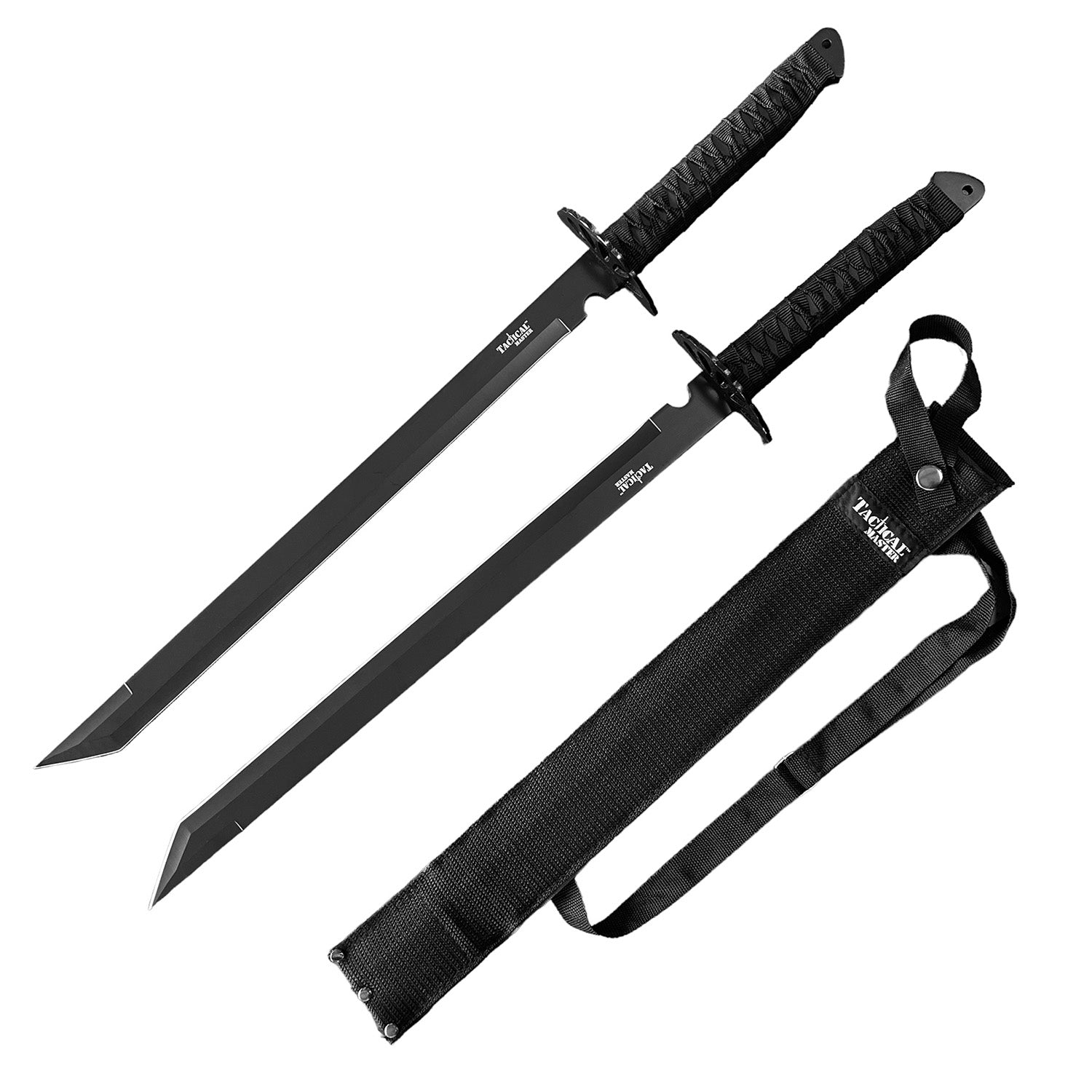 Tactical Master 26" Black Twin Tactical Machete Set