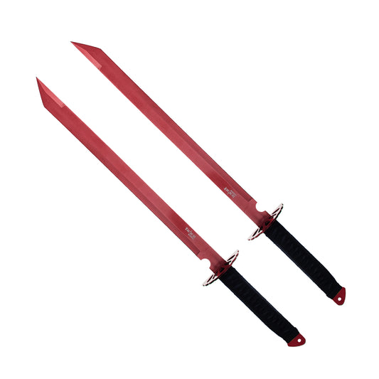 Tactical Master 26" Twin Red Tactical Machete Set