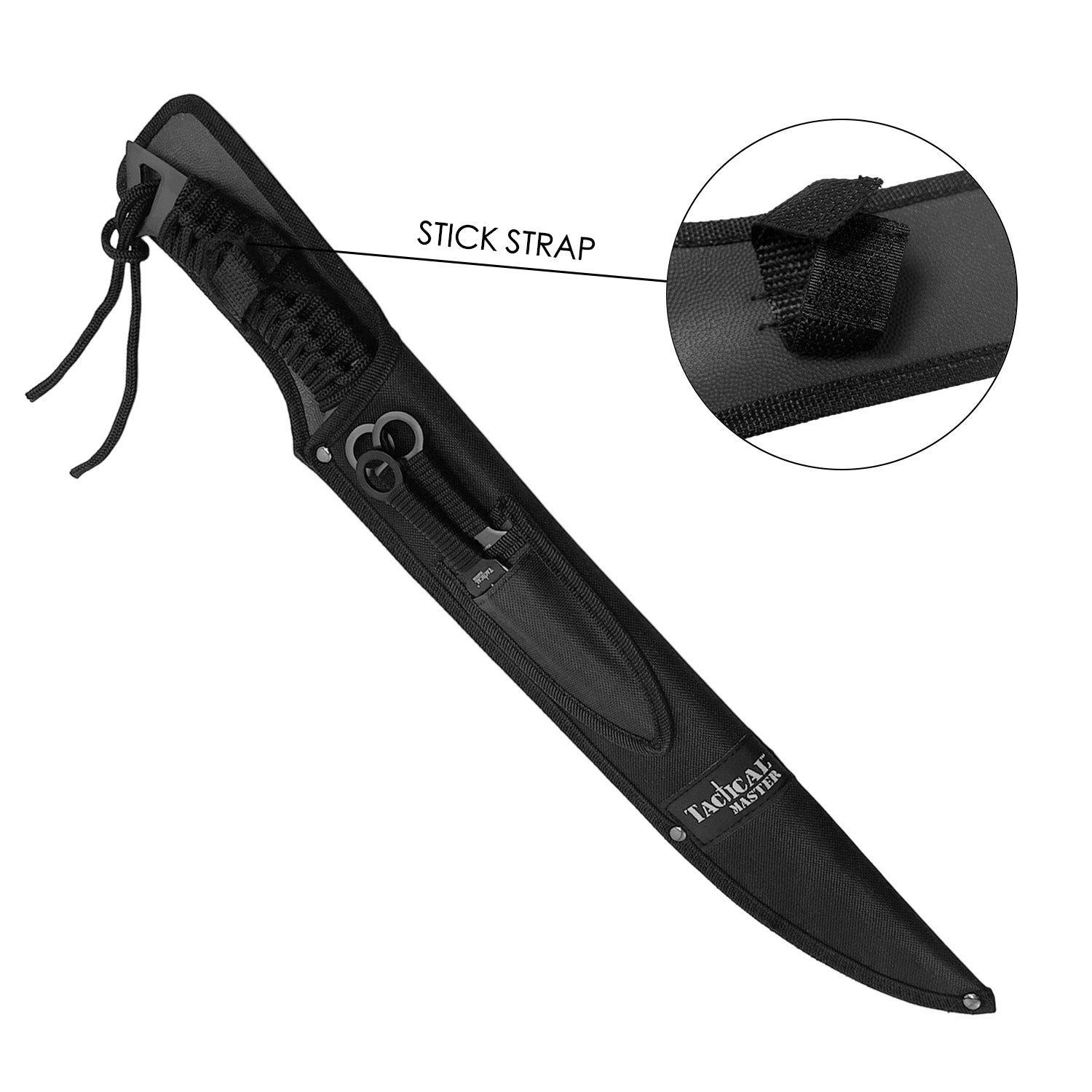 20" Flame Machete w/throwing knives-Black