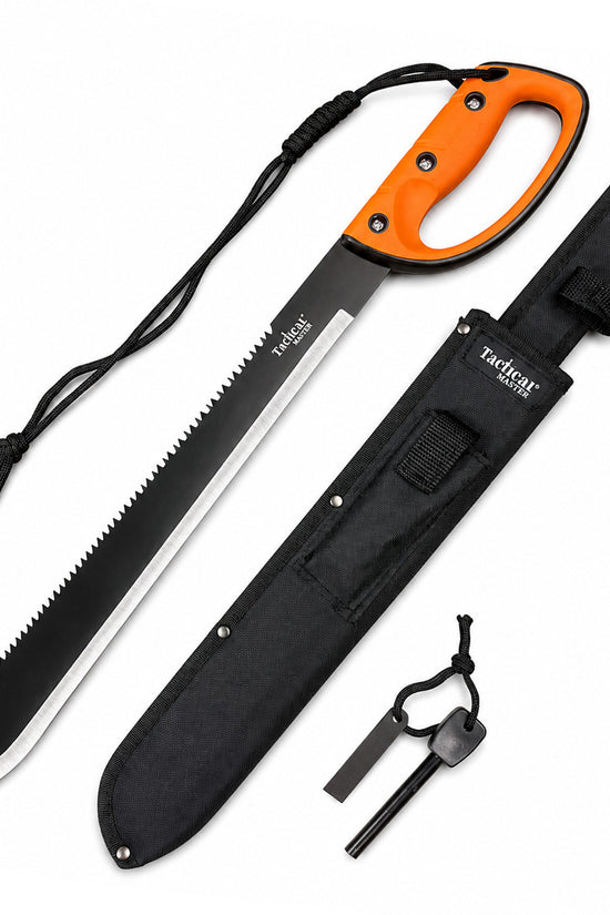Orange handle tactical machete kit- Guild Arms.