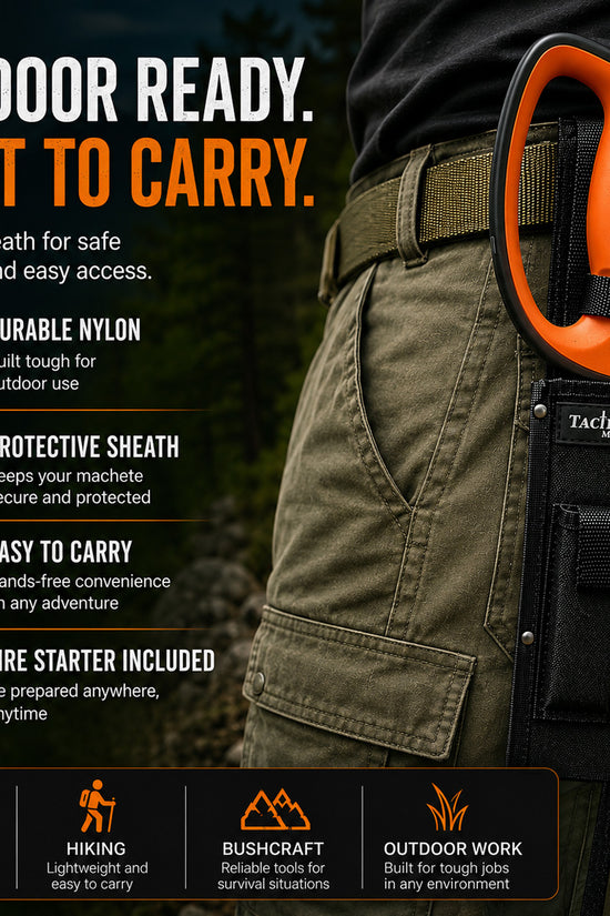 Tactical machete in belt sheath- Guild Arms.