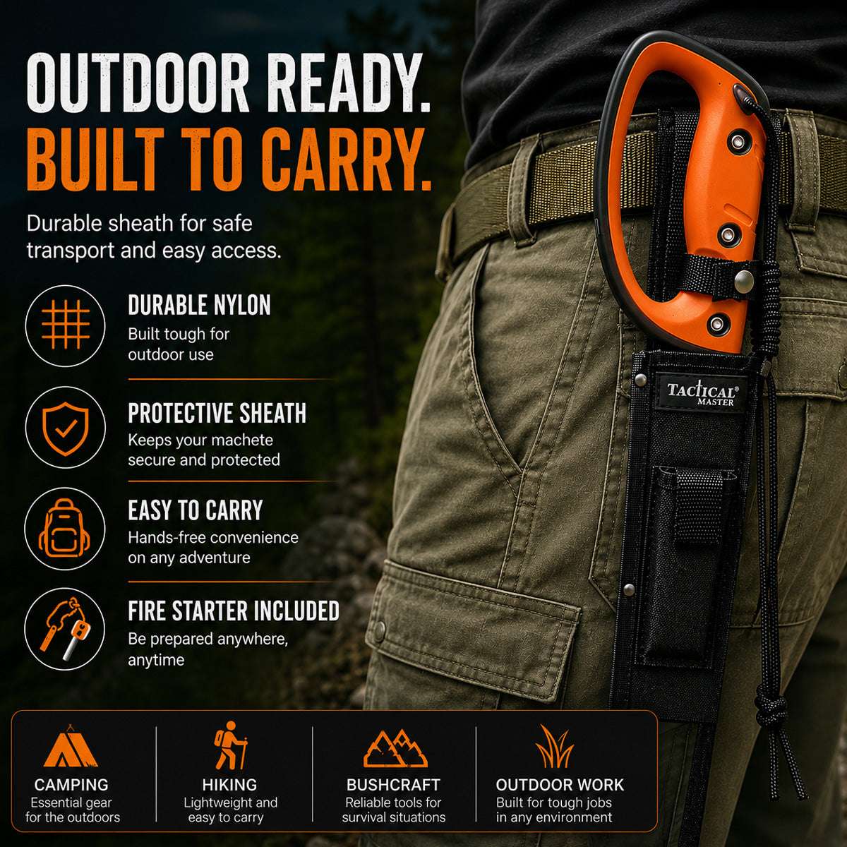 Tactical machete in belt sheath- Guild Arms.