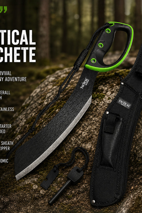 Tactical Master 20" Machete w/ Fire Starter & Sheath included.