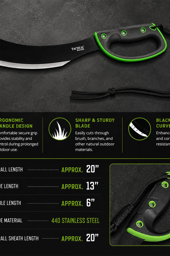 Tactical Master 20" Machete w/ Fire Starter & Sheath included.