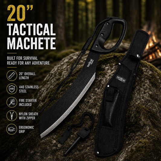 Buy Tactical Machete with Fire Starter for Camping Trips