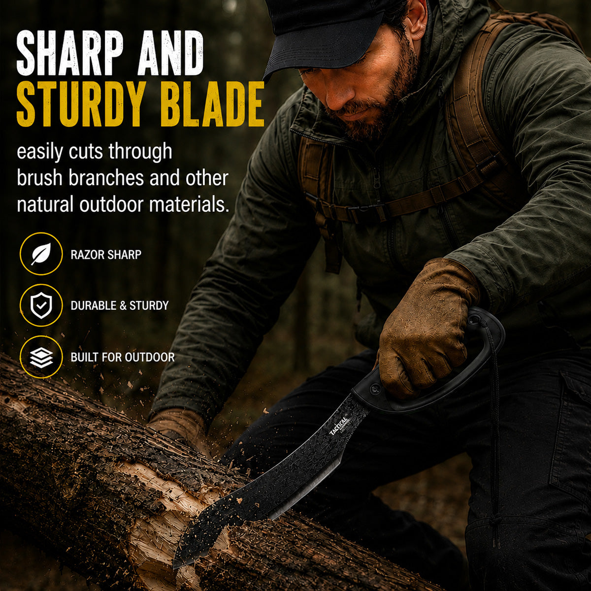 Buy Tactical Machete with Fire Starter for Survival Trips