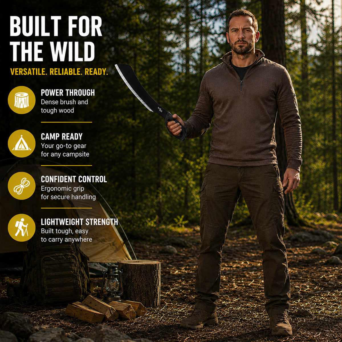 Buy Tactical Machete with Fire Starter for Survival Trips