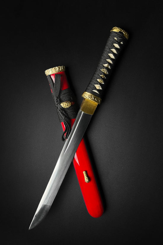 Hand Forged Red Tanto Knife