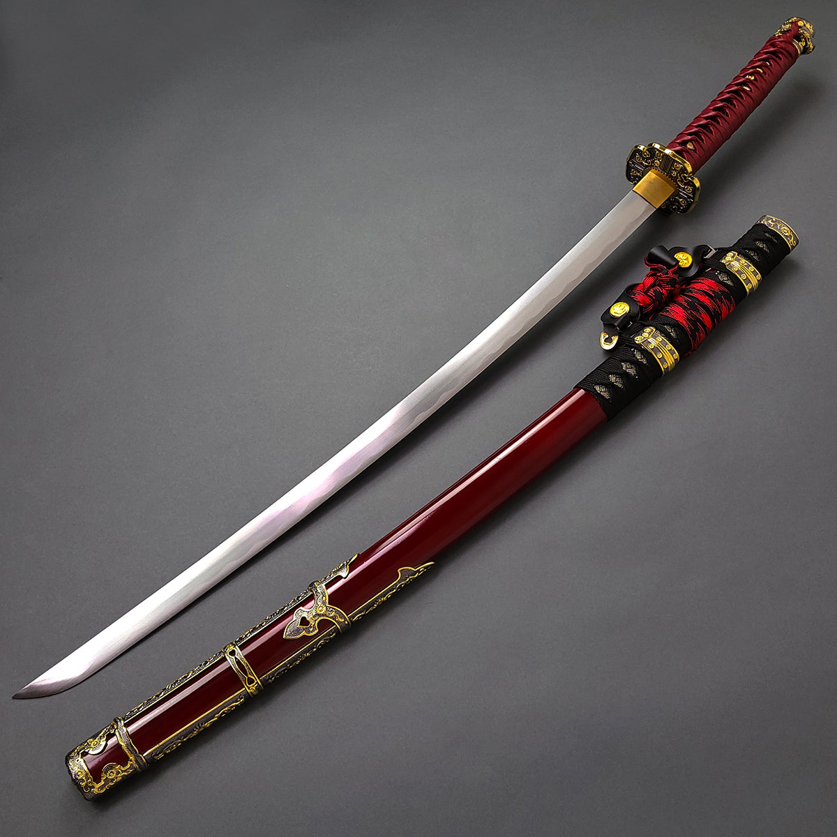 Musha Ceremonial Jintachi Katana (Burgundy)