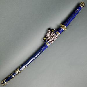 Blue Musha Jintachi Katana with Black Handle