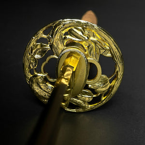 Musha Gold Warrior Damascus Katana for Sale - Swords for Sale Online