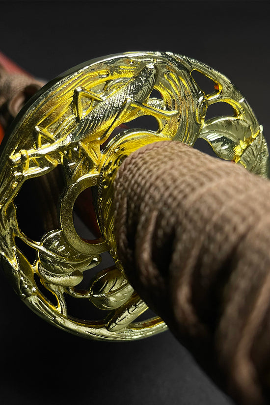 Musha Gold Warrior Damascus Katana for Sale - Swords for Sale Online